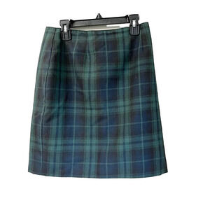Christy Girl Dori Adler Women Green  Plaid Pattern Pencil Skirt Sz 8 Knee Length
